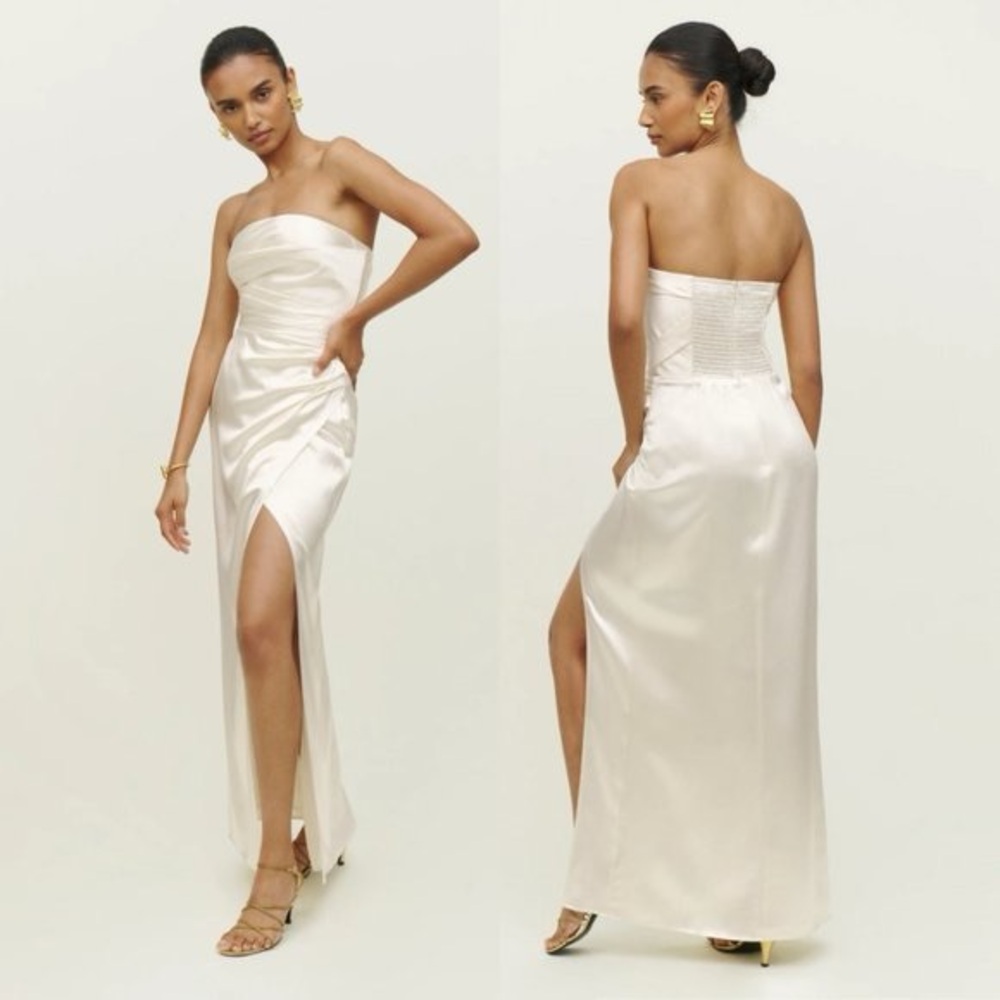 NEW Ivory Barrow Silk Dress by Reformation
